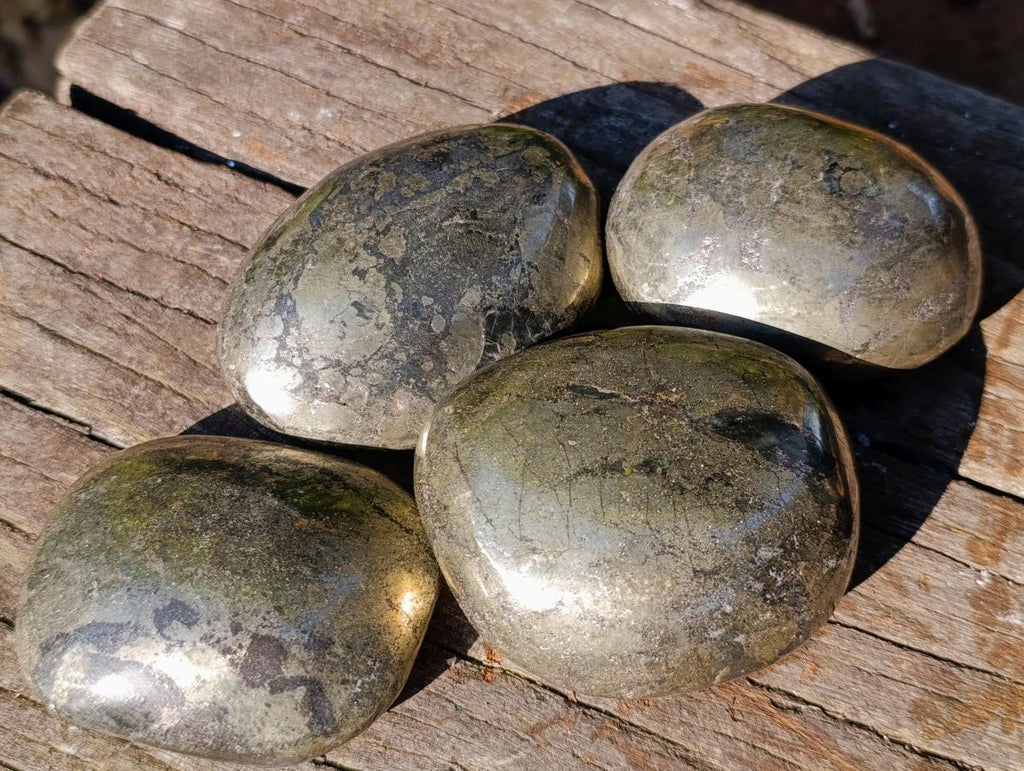 Polished Large Basalt Pharaoh Stone Galets x 4 From Iron Duke Mine, Zimbabwe