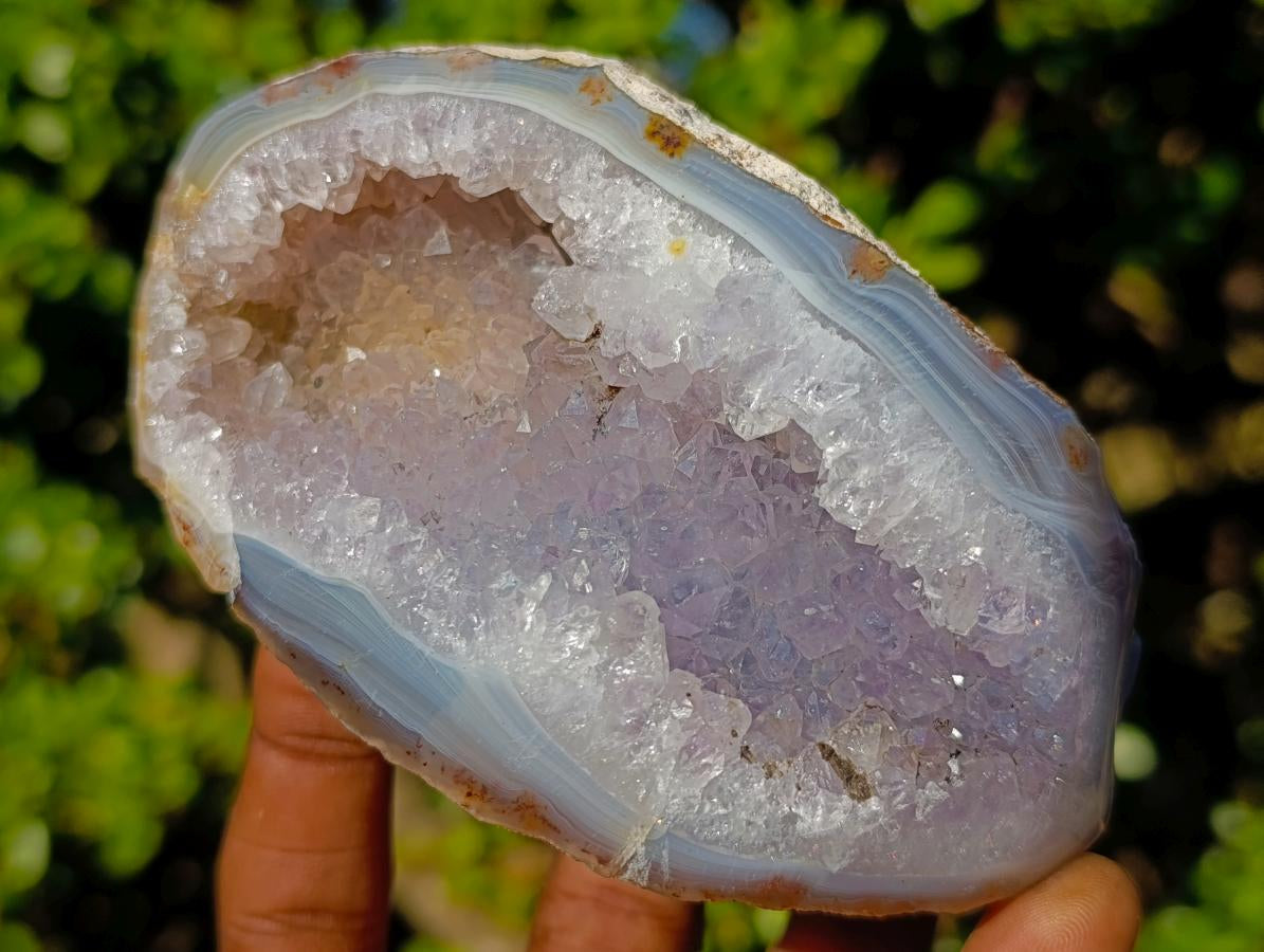 Polished Mix of Agate Crystalline Geodes and Crystal Topped Plates x 6 From Maintirano, Madagascar - Toprock Gemstones and Minerals 
