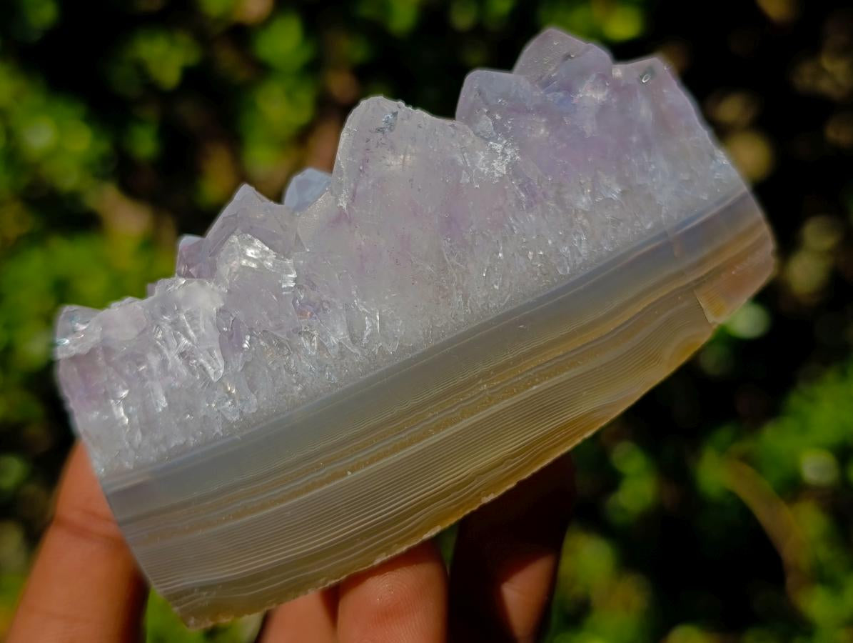 Polished Mix of Agate Crystalline Geodes and Crystal Topped Plates x 6 From Maintirano, Madagascar - Toprock Gemstones and Minerals 