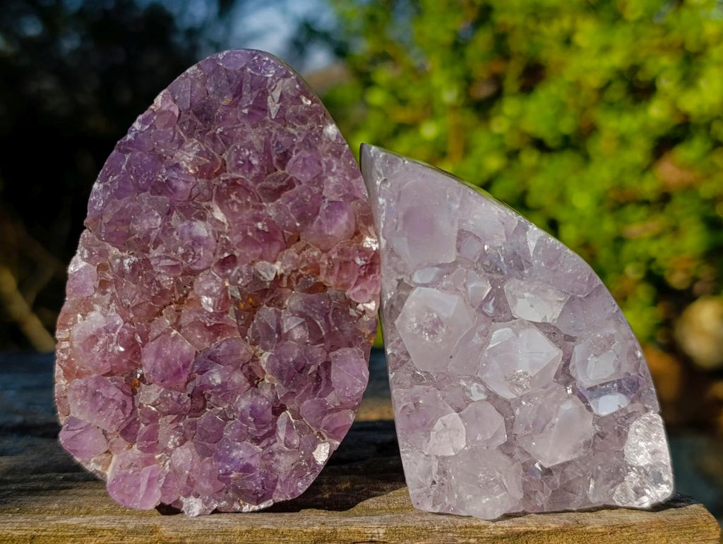 Polished Mix of Agate Crystalline Geodes and Crystal Topped Plates x 6 From Maintirano, Madagascar - Toprock Gemstones and Minerals 