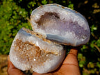 Polished Mix of Agate Crystalline Geodes and Crystal Topped Plates x 6 From Maintirano, Madagascar - Toprock Gemstones and Minerals 