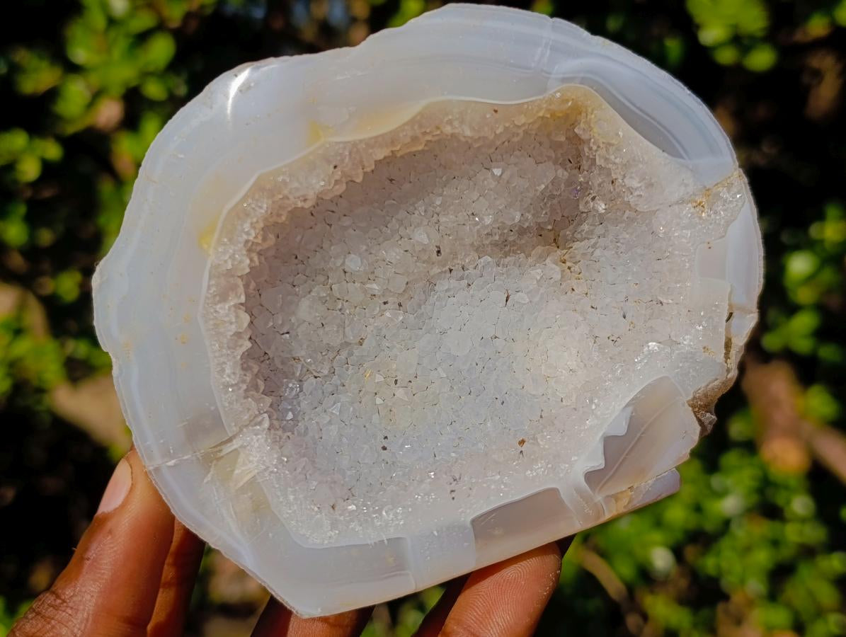 Polished Mix of Agate Crystalline Geodes and Crystal Topped Plates x 6 From Maintirano, Madagascar - Toprock Gemstones and Minerals 