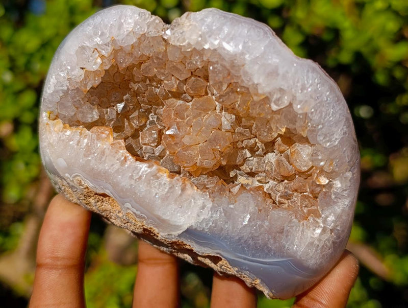 Polished Mix of Agate Crystalline Geodes and Crystal Topped Plates x 6 From Maintirano, Madagascar - Toprock Gemstones and Minerals 