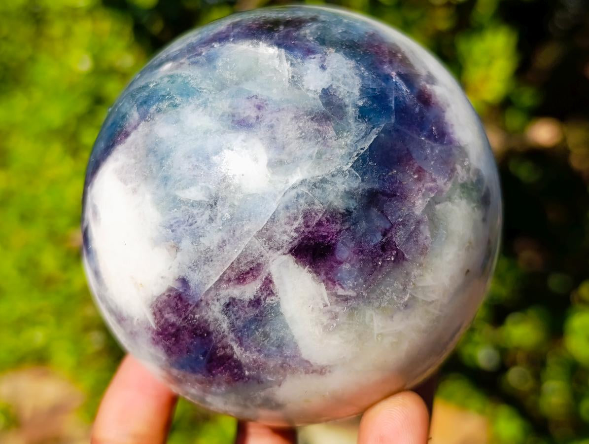 Polished Watermelon Fluorite Spheres x 2 From Uis, Namibia - Toprock Gemstones and Minerals 