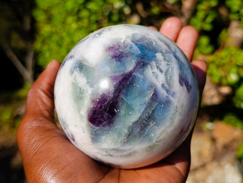 Polished Watermelon Fluorite Spheres x 2 From Uis, Namibia - Toprock Gemstones and Minerals 