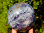 Polished Watermelon Fluorite Spheres x 2 From Uis, Namibia - Toprock Gemstones and Minerals 