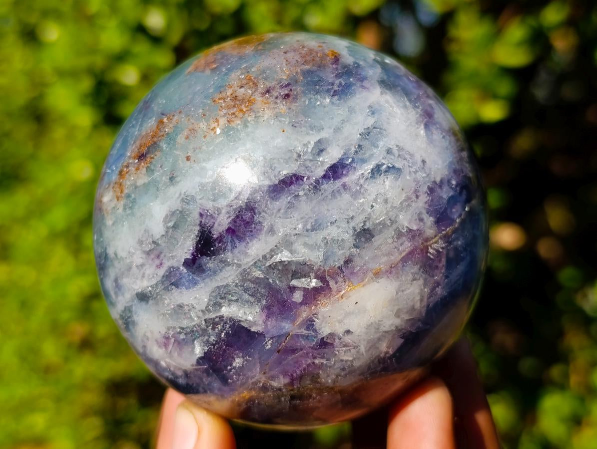 Polished Watermelon Fluorite Spheres x 2 From Uis, Namibia - Toprock Gemstones and Minerals 