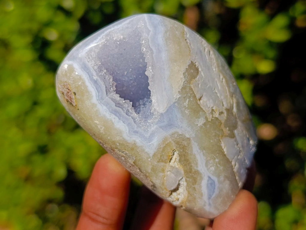 Polished Blue Lace Agate Standing Display Pieces and Free Forms x 8 From Nsanje, Malawi - Toprock Gemstones and Minerals 