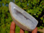 Polished Blue Lace Agate Standing Display Pieces and Free Forms x 8 From Nsanje, Malawi - Toprock Gemstones and Minerals 