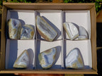 Polished Blue Lace Agate Standing Display Pieces and Free Forms x 8 From Nsanje, Malawi - Toprock Gemstones and Minerals 