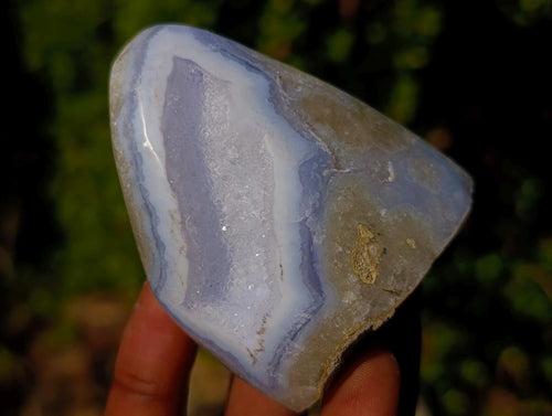 Polished Blue Lace Agate Standing Display Pieces and Free Forms x 8 From Nsanje, Malawi - Toprock Gemstones and Minerals 