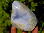 Polished Blue Lace Agate Standing Display Pieces and Free Forms x 8 From Nsanje, Malawi - Toprock Gemstones and Minerals 