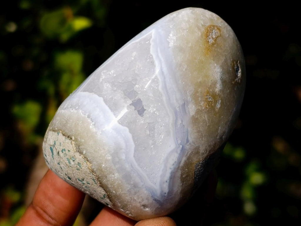 Polished Blue Lace Agate Standing Display Pieces and Free Forms x 8 From Nsanje, Malawi - Toprock Gemstones and Minerals 