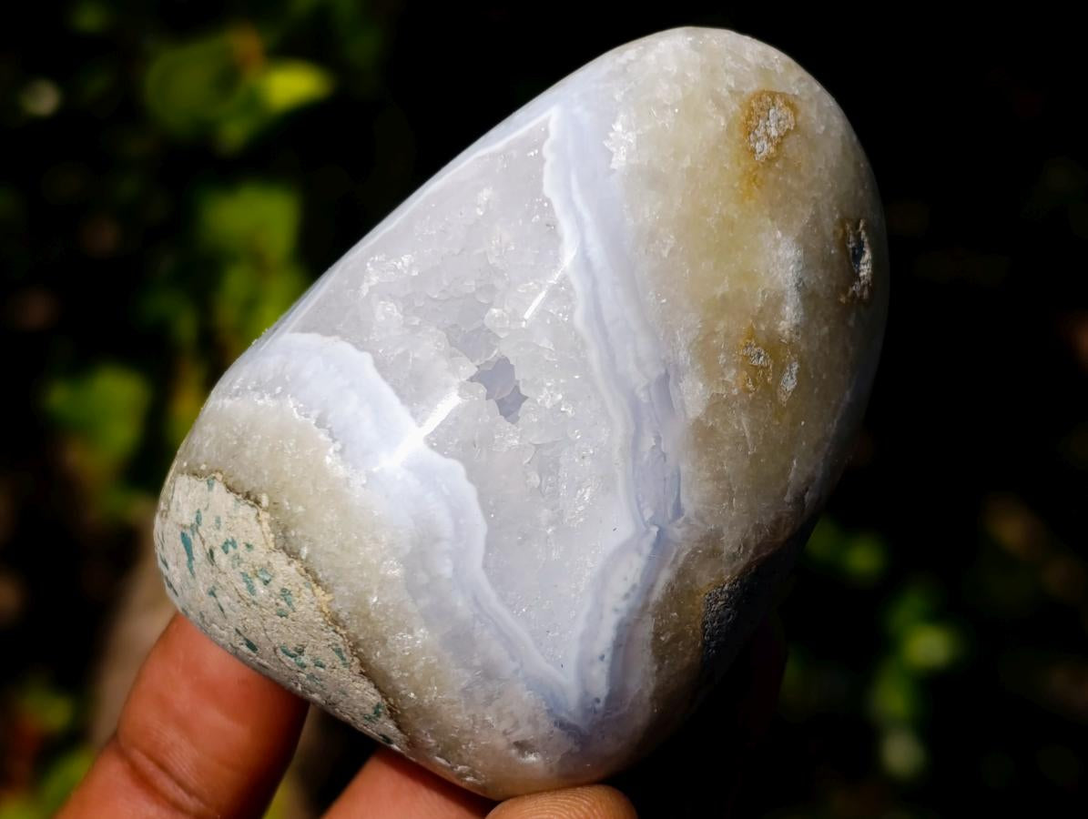 Polished Blue Lace Agate Standing Display Pieces and Free Forms x 8 From Nsanje, Malawi - Toprock Gemstones and Minerals 