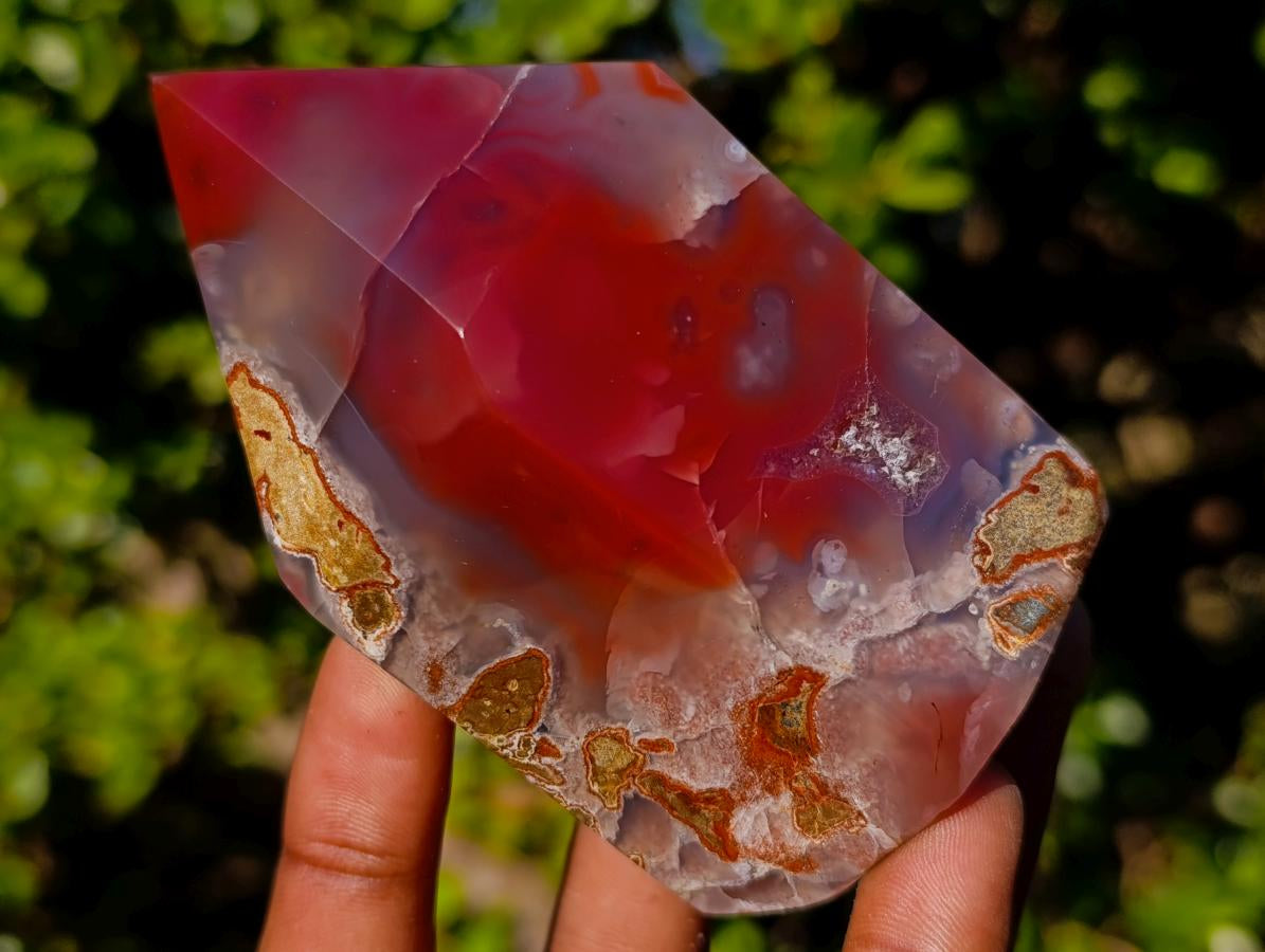 Polished Strawberry Agate Display Crystals x 2 From Mozambique - Toprock Gemstones and Minerals 