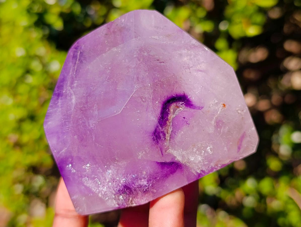 Polished Smokey Window Amethyst Display Crystals x 2 From Akansobe, Madagascar - Toprock Gemstones and Minerals 