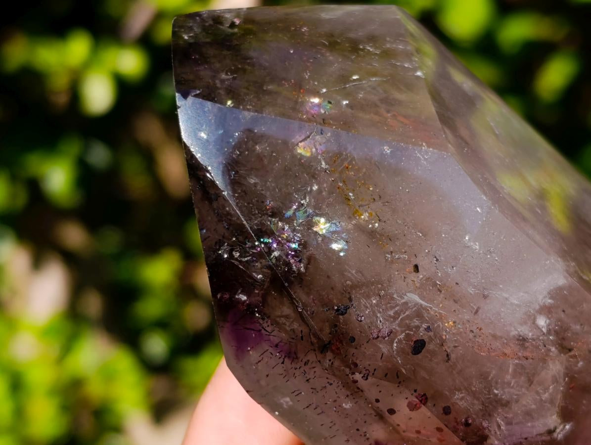 Polished Smokey Window Amethyst Display Crystals x 2 From Akansobe, Madagascar - Toprock Gemstones and Minerals 