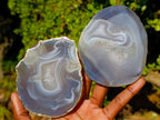 Polished Banded Agate Slices with Natural Edging x 12 From Madagascar - Toprock Gemstones and Minerals 