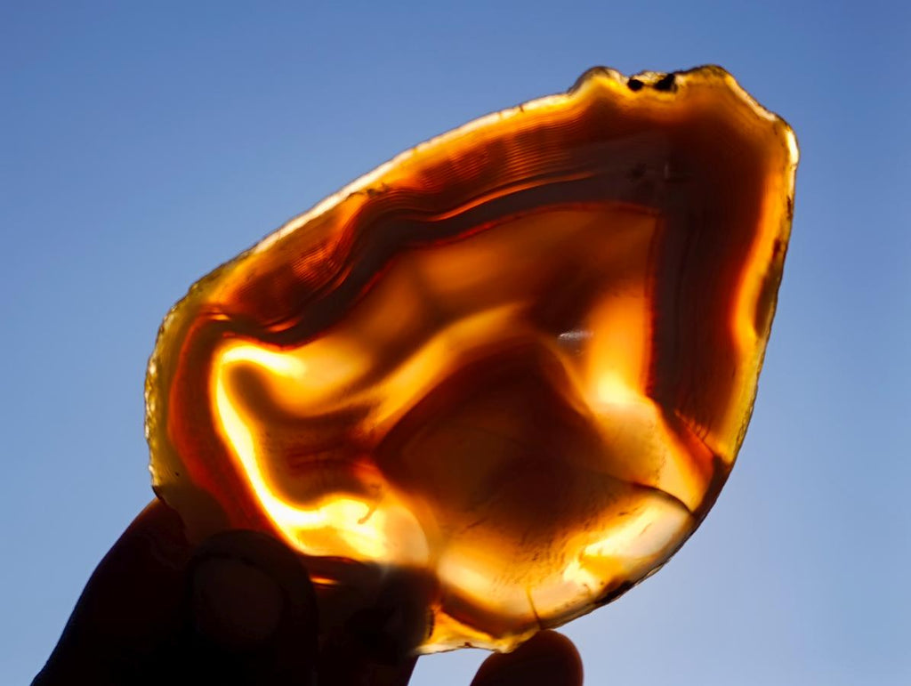 Polished Banded Agate Slices with Natural Edging x 12 From Madagascar - Toprock Gemstones and Minerals 