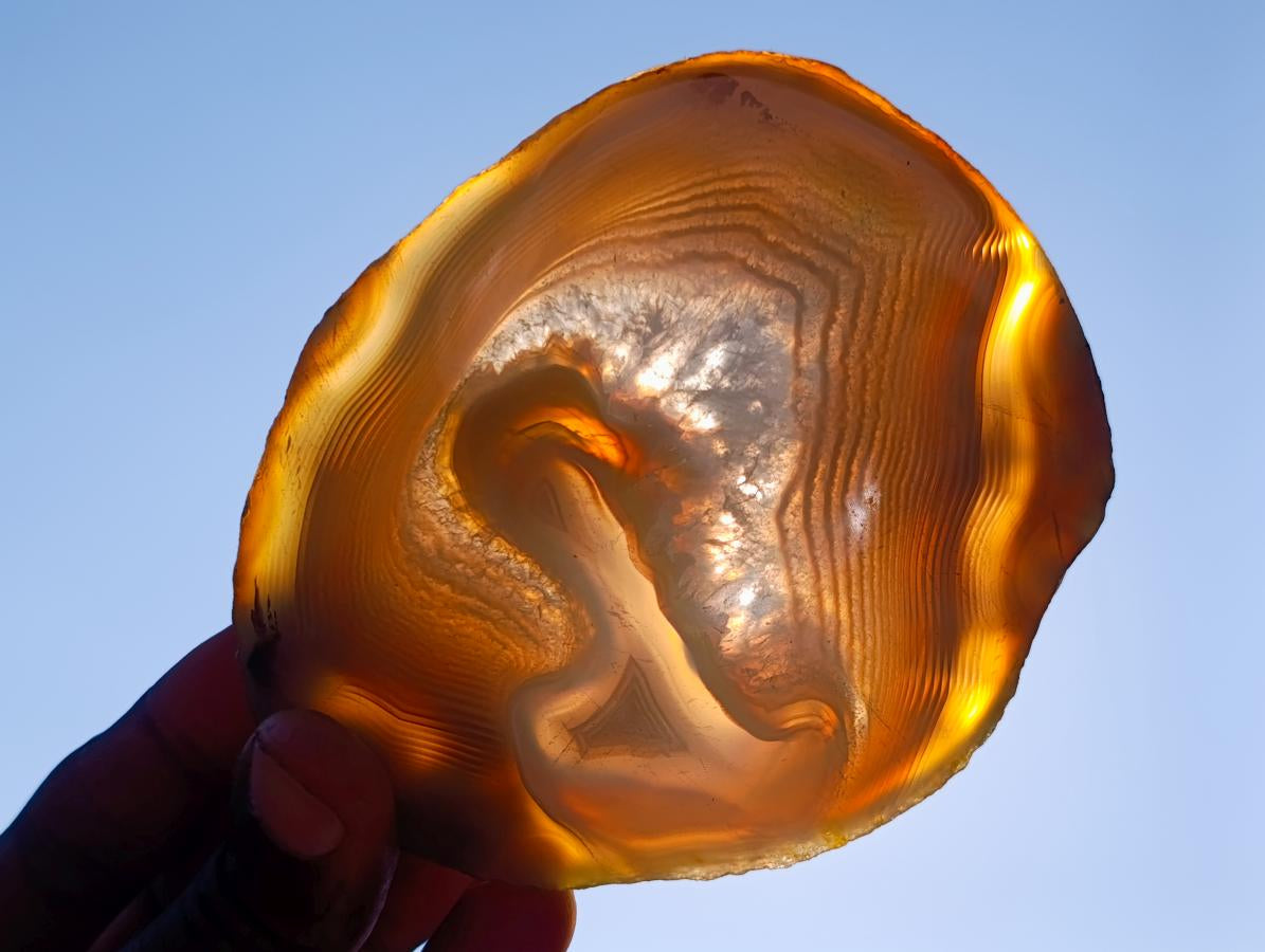 Polished Banded Agate Slices with Natural Edging x 12 From Madagascar - Toprock Gemstones and Minerals 