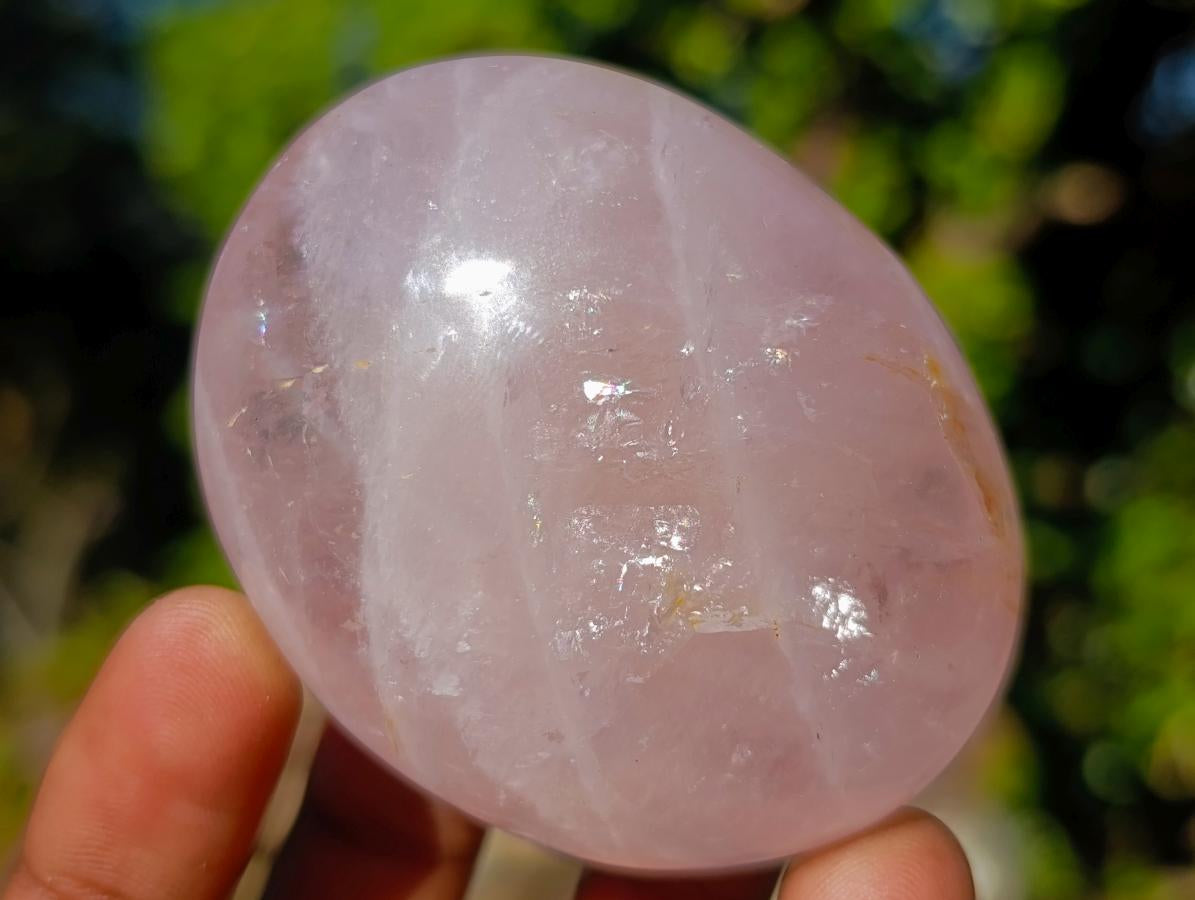 Polished Gemmy Rose Quartz Palm Stones x 24 From Madagascar - Toprock Gemstones and Minerals 