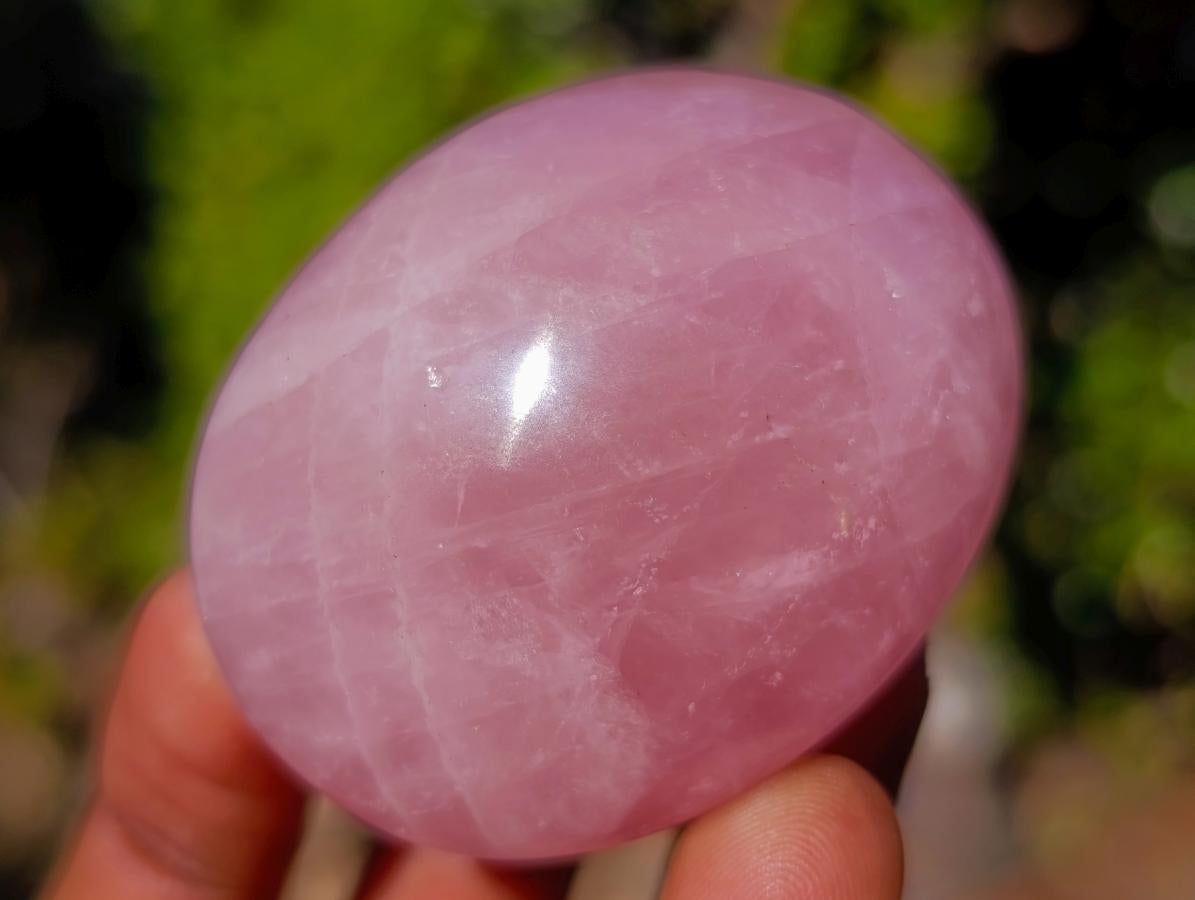 Polished Gemmy Rose Quartz Palm Stones x 24 From Madagascar - Toprock Gemstones and Minerals 