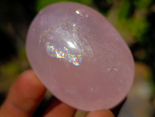 Polished Gemmy Rose Quartz Palm Stones x 24 From Madagascar - Toprock Gemstones and Minerals 