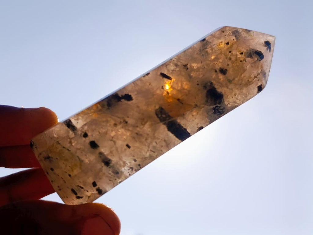 Polished Epidote in Girasol Quartz Display Crystals x 12 From Madagascar - Toprock Gemstones and Minerals 