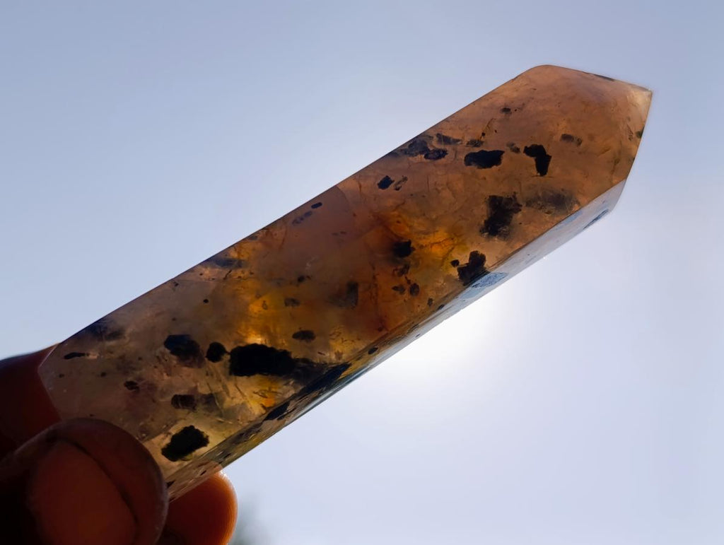 Polished Epidote in Girasol Quartz Display Crystals x 12 From Madagascar - Toprock Gemstones and Minerals 