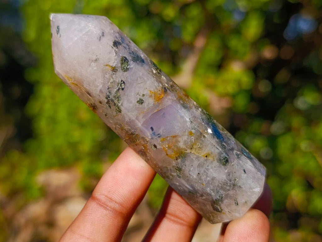 Polished Epidote in Girasol Quartz Display Crystals x 12 From Madagascar - Toprock Gemstones and Minerals 
