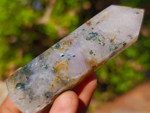 Polished Epidote in Girasol Quartz Display Crystals x 12 From Madagascar - Toprock Gemstones and Minerals 