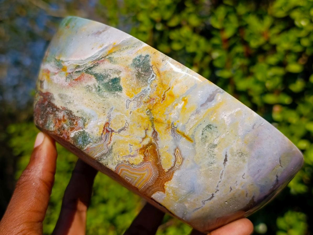 Polished Ocean Jasper Bowls x 2 From Northwest Coast, Madagascar - Toprock Gemstones and Minerals 