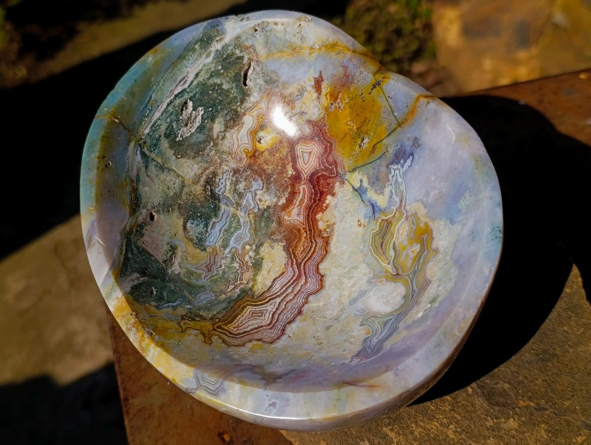 Polished Ocean Jasper Bowls x 2 From Northwest Coast, Madagascar - Toprock Gemstones and Minerals 