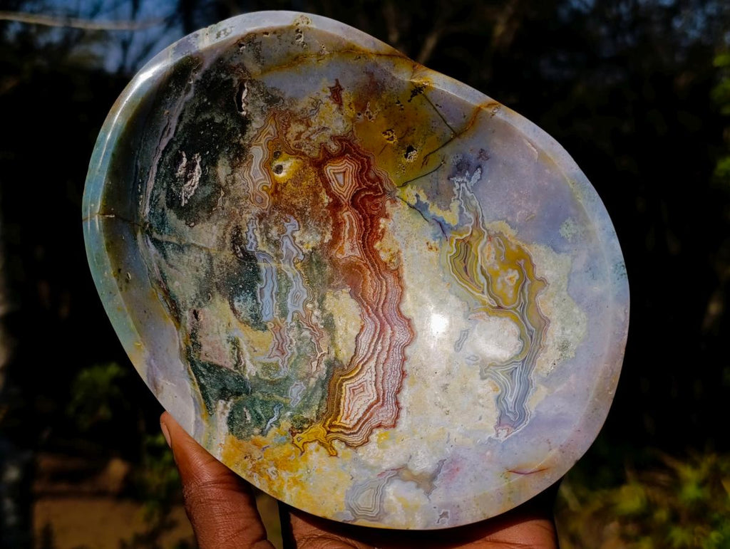 Polished Ocean Jasper Bowls x 2 From Northwest Coast, Madagascar - Toprock Gemstones and Minerals 