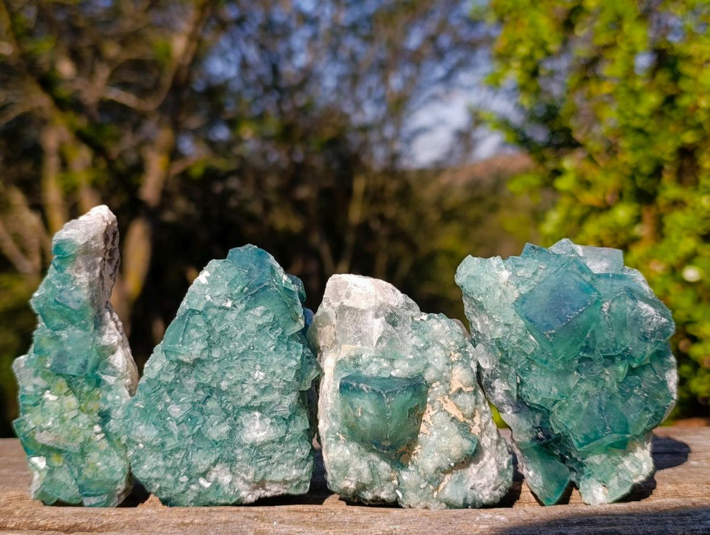 Natural Green Cubic Fluorite Specimens x 12 From Mandrosonoro, Madagascar - Toprock Gemstones and Minerals 