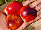 Polished Carnelian Agate Gemstone Hearts x 12 From Madagascar - Toprock Gemstones and Minerals 