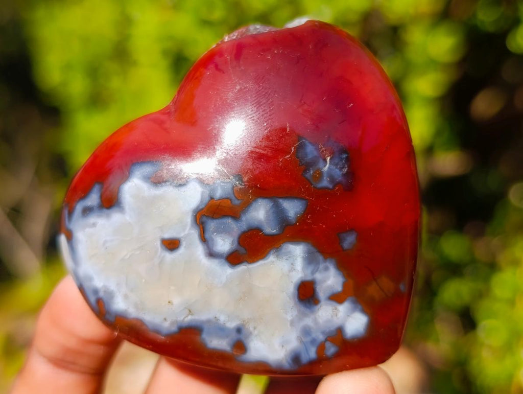 Polished Carnelian Agate Gemstone Hearts x 12 From Madagascar - Toprock Gemstones and Minerals 