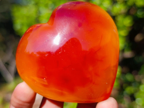 Polished Carnelian Agate Gemstone Hearts x 12 From Madagascar - Toprock Gemstones and Minerals 