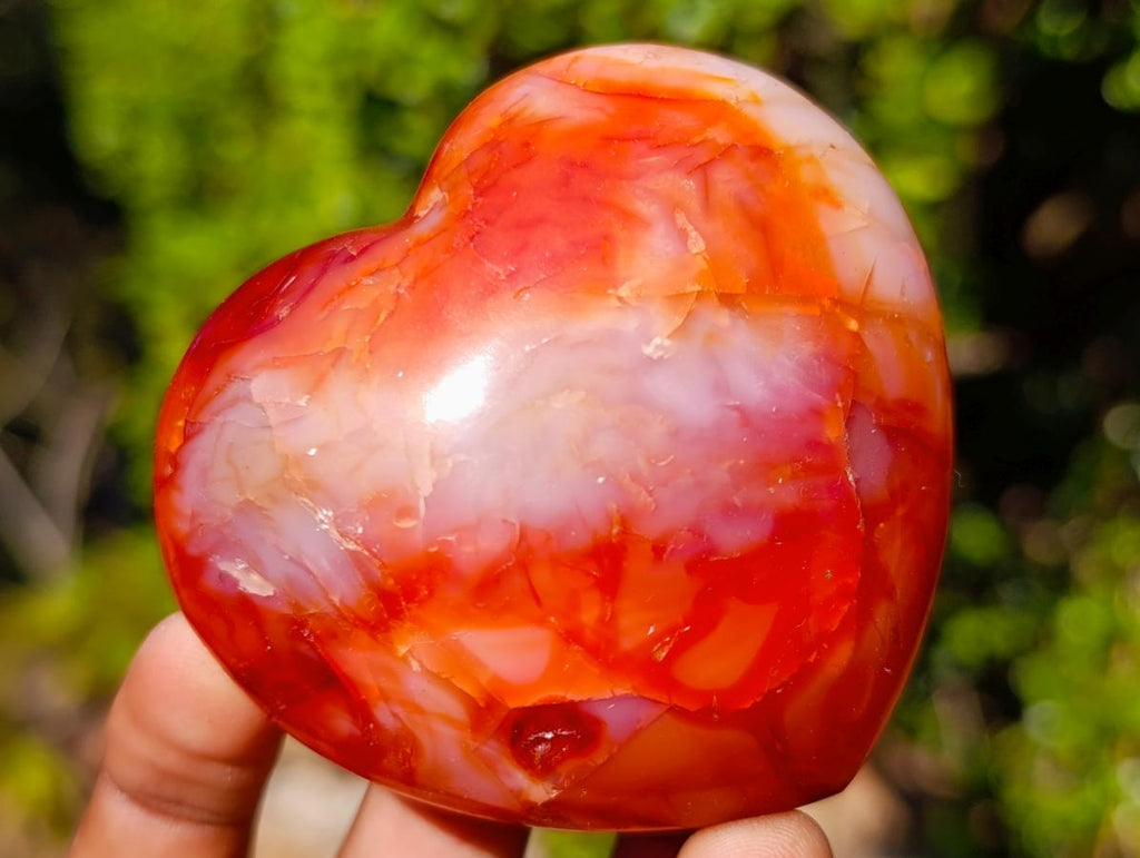 Polished Carnelian Agate Gemstone Hearts x 12 From Madagascar - Toprock Gemstones and Minerals 