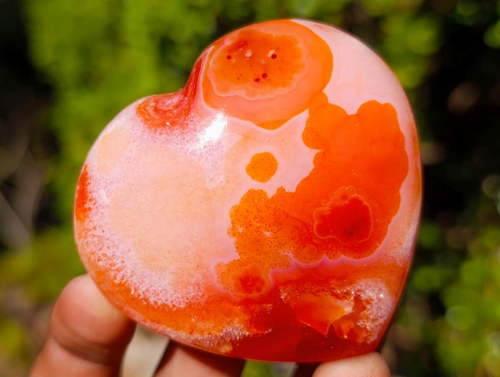 Polished Carnelian Agate Gemstone Hearts x 12 From Madagascar - Toprock Gemstones and Minerals 