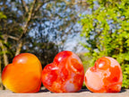 Polished Carnelian Agate Gemstone Hearts x 12 From Madagascar - Toprock Gemstones and Minerals 