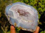 Polished Agate Amethyst Geodes x 2 From Maintirano, Madagascar - Toprock Gemstones and Minerals 