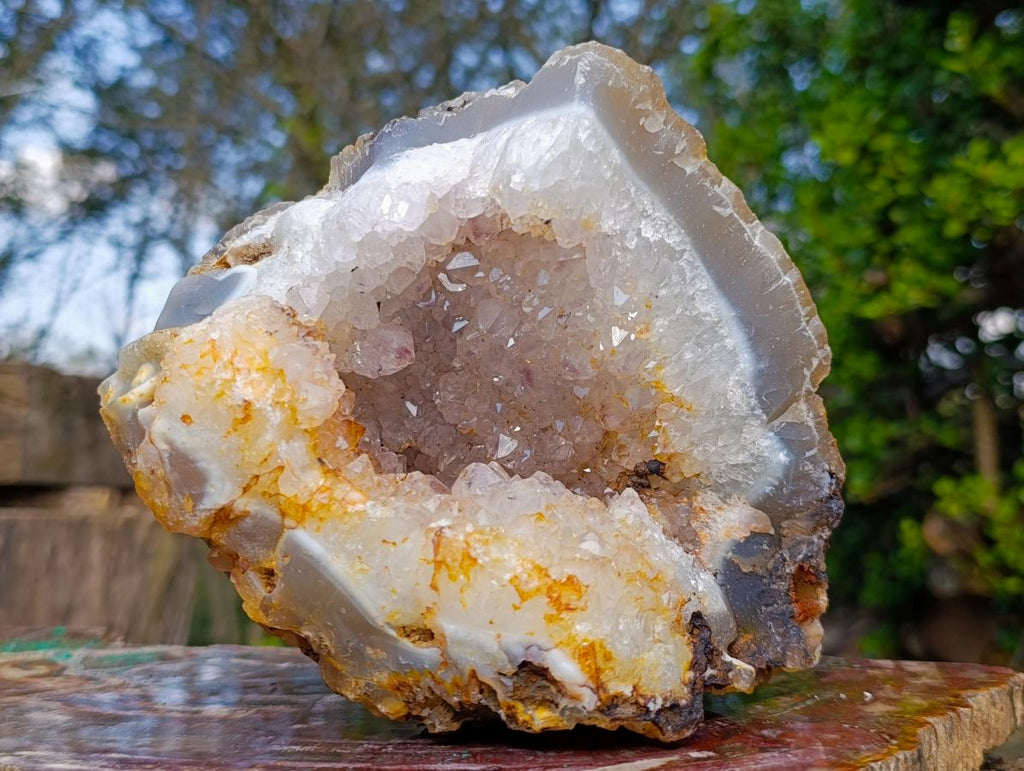 Polished Agate Amethyst Geodes x 2 From Maintirano, Madagascar - Toprock Gemstones and Minerals 