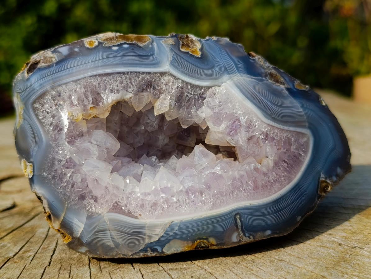 Polished Agate Amethyst Geodes x 2 From Maintirano, Madagascar - Toprock Gemstones and Minerals 