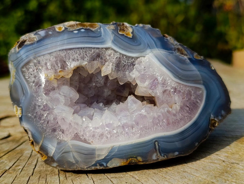 Polished Agate Amethyst Geodes x 2 From Maintirano, Madagascar - Toprock Gemstones and Minerals 
