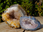 Polished Agate Amethyst Geodes x 2 From Maintirano, Madagascar - Toprock Gemstones and Minerals 
