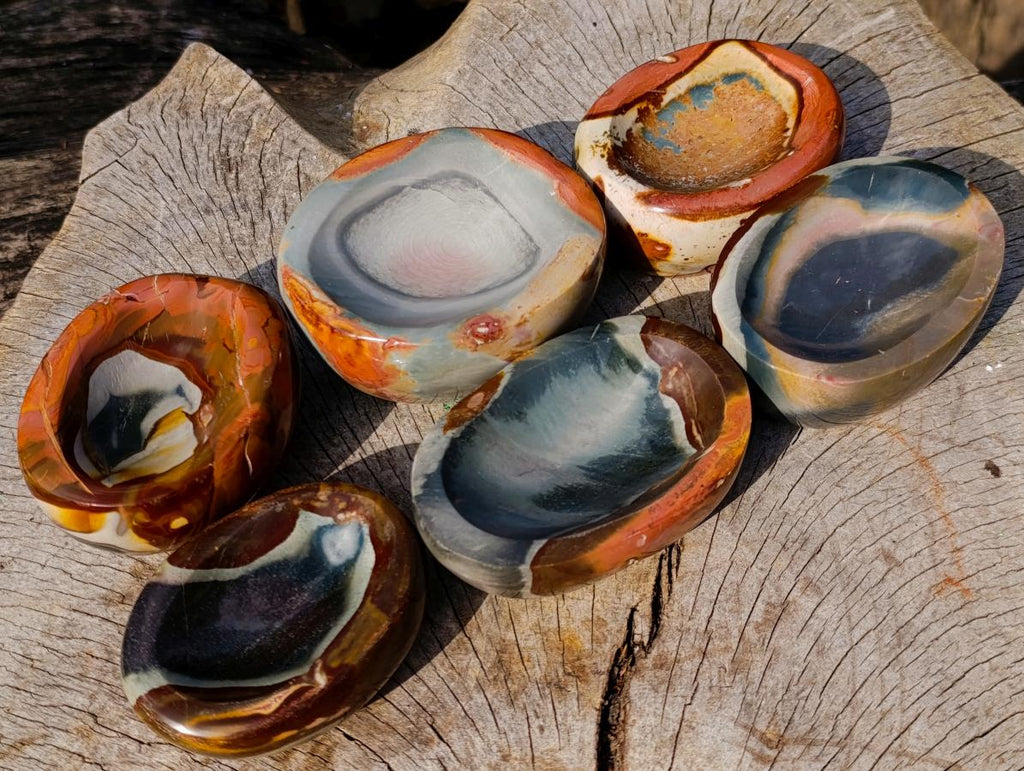 Polished Polychrome Jasper Bowls x 6 From NW Coast, Madagascar - Toprock Gemstones and Minerals 