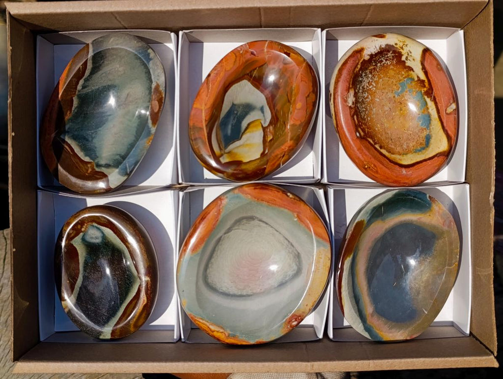 Polished Polychrome Jasper Bowls x 6 From NW Coast, Madagascar - Toprock Gemstones and Minerals 