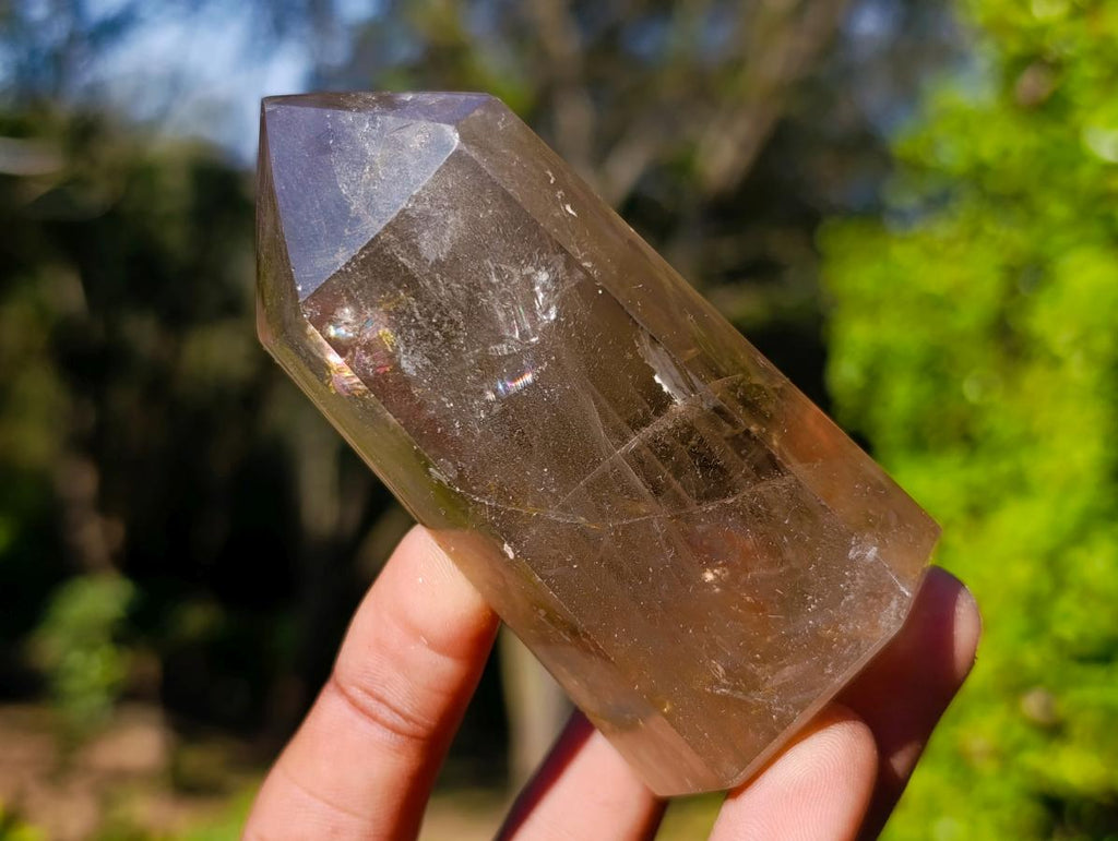 Polished Smokey Citrine and Smokey Window Quartz Crystals x 6 From Madagascar - Toprock Gemstones and Minerals 