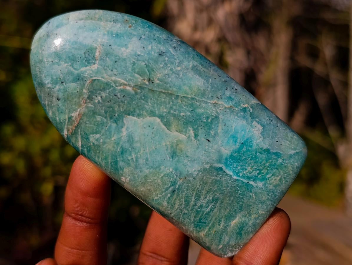 Polished Amazonite Standing Display Pieces x 12 From Madagascar - Toprock Gemstones and Minerals 